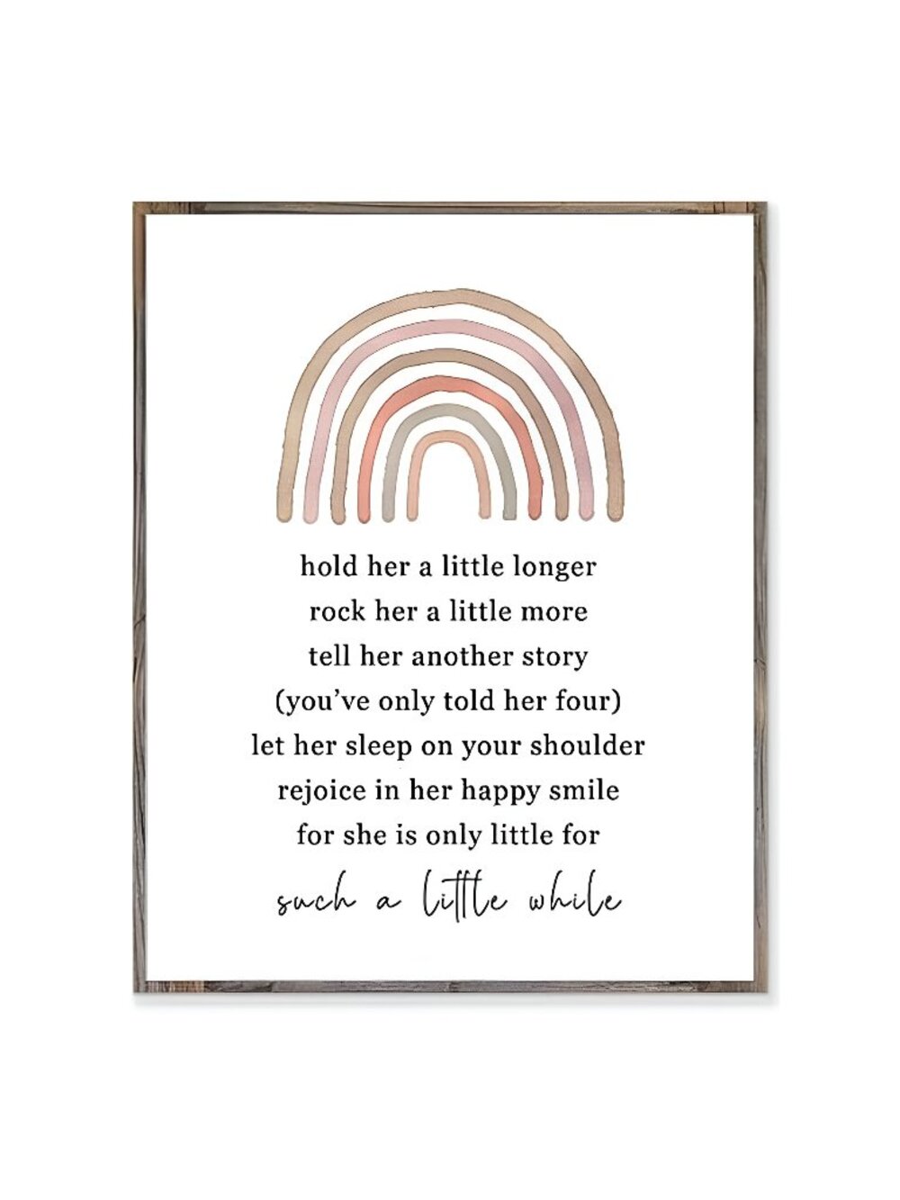 Hold Her A Little Longer Baby Girl Nursery Quote Art Frame - 8x10" (For Girl)